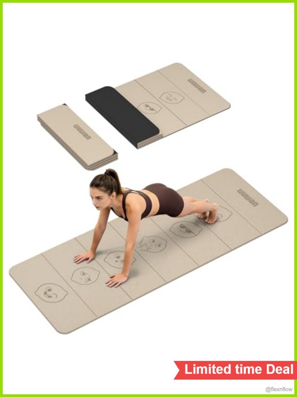 Foldable Yoga Mat 8mm Thick Non-Slip TPE Eco-Friendly Pilates & Home Workout